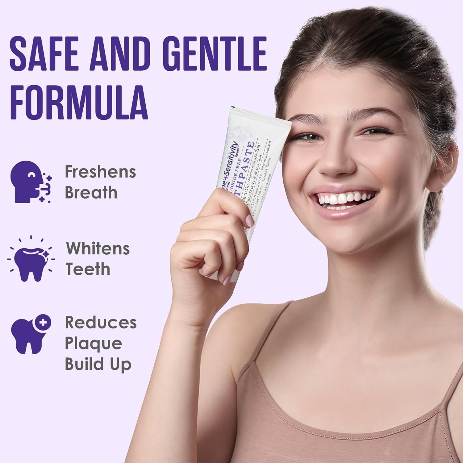 SprinJene Natural Sensitivity Relief Fluoride Free Toothpaste, Pack of 4