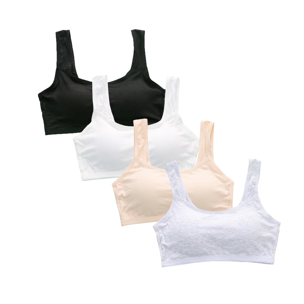 Lot de 3 soutiens-gorge en coton de couleur unie pour filles de 13 à 16 ans, période de développement, gilet à bretelles, sous-vêtements confortables pour adolescents  1501