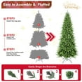 thumbnail image 5 of 9FT Slim Christmas Tree – 2152 Tips, PE+PVC Branches, Hinged Design for Easy Setup, Stable Metal Stand – Ideal for Corners & Small Spaces, 5 of 8