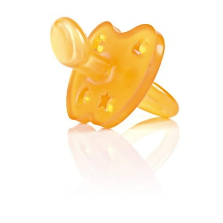 Natural Rubber Pacifier Original HEVEA Non-Toxic, Natural Rubber Star & Moon Pacifier, Orthodontic, 0-3 months, Plastic-Free ()