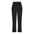 thumbnail image 6 of up to 60% off Gifts Usmixi Casual Trousers for Womens Plus Size Wide Leg Straight Drawstring Long Pants Summer Cotton Linen Elastic Waist Pocket Pants Black l, 6 of 6