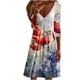 thumbnail image 1 of Vestido de jersey con cuello en V y manga larga estampado a la moda para mujer Fridja  yut4404, 1 of 5