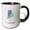 Black/White, variant on 3drose, Rhode Island State Map - Rainbow Sketch Design, 11oz Two-tone Red Mug