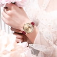 thumbnail image 5 of Curren Luxury Brand Women's Watches With Rhinestone And Flower Dial Quartz Leather Strap Charm Wristwatches For Ladies - Quartz Wristwatches, 5 of 6