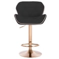 thumbnail image 2 of Modern Home Luxe Spyder Contemporary Adjustable Barstool/Bar Chair with 360° Rotation (Gold Base, Black/Gold Piping), 2 of 5