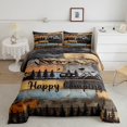 thumbnail image 2 of Manfei Vintage RV Car Queen Comforter Set 3 Pieces,Happy Adventure Comforter Sets Queen,Brown Blue Gray,1 Comforter and 2 Pillowcases,Reversible, 2 of 6