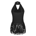 thumbnail image 3 of iiniim Kids Girls Sleeveless Shiny Sequin Leotard Tassel Hem Dress Latin Belly Dance Costume 6-16, 3 of 7