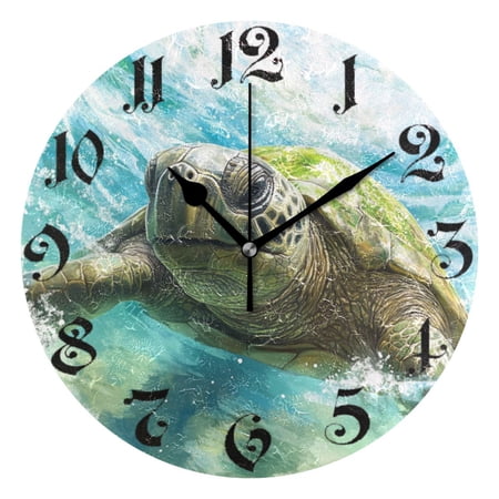 DEIARA Great Turtle Burgundy Butterfly Wall Clock 10 in Silent Mechanism Battery Operated Retro photo DEIARA Great Turtle Burgundy Butterfly Wall Clock 10 in Silent Mechanism Battery Operated Retro