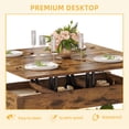 thumbnail image 4 of Farmhouse Lift Top Coffee Table, 3 in 1 Multi-Function Center Table with Storage for Living Room, Brown, 4 of 7