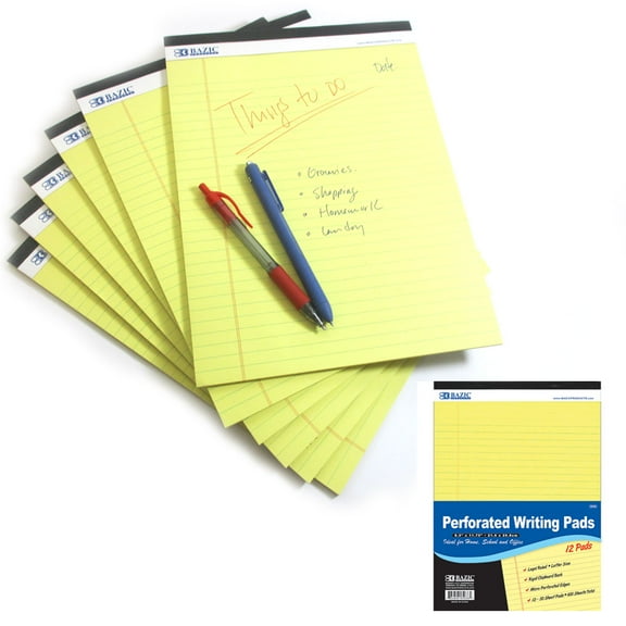 6 Pc Legal Pads Ruled Perforated Writing Pad 50 Sheets Letter Size 8.5 x 11.7