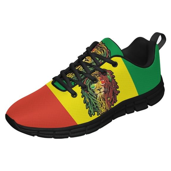 Rasta Shoes Men Women Reggae Sneakers Breathable Casual Sport Tennis Running Shoes Black Size 3.5