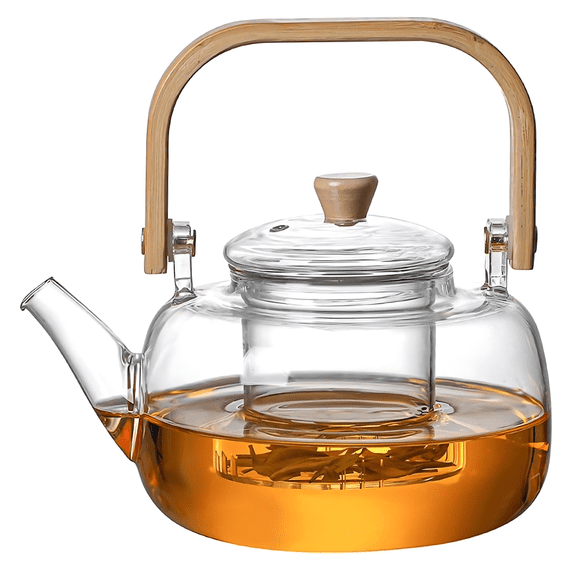 Cuisiland 1000ml Removable Filter and Borosilicate Temperature Resistant Glass Teapot with handle