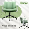 thumbnail image 2 of Cross Leg Style Office Chair with Flip-Up Armrests, 300LBS Capacity Wide Seat Ergonomic Swivel Chair,  Adjustable Height Rolling Desk Chair for Home Office, Green, 2 of 15