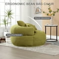 thumbnail image 3 of Homefun 50" Chenille Oversized Accent Barrel Chair, Fluffy Round Lazy Sofa Chair for Adults, No Assembly Required,Olive, 3 of 7
