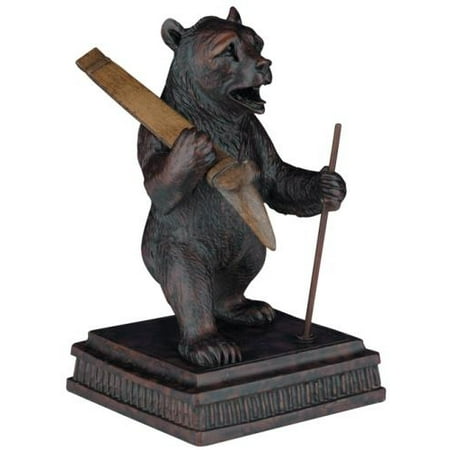 sculpture statue mountain rustic skiing bear resin new hand cast