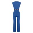 thumbnail image 4 of LMOIPLI Women's 2024 Wide Leg Dressy Long Pants Rompers Sleeveless Jumpsuits V Neck for Women Blue,S, 4 of 4