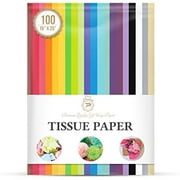 100 Sheets Rainbow Premium Gift Wrapping Tissue Paper for Packaging, Floral, Birthday, Christmas, Halloween, DIY Crafts and More 15" X 20"