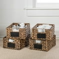thumbnail image 2 of happimess BSK2008B-SET4 Lane 12" Classic Farmhouse Handwoven Hyacinth Pantry Baskets with Chalkboard Labels and Handles, Brown (Set of 4), 2 of 7