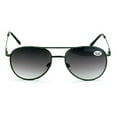 thumbnail image 2 of Classic Metal Tear Drop Reading Sunglasses - Outdoor Unisex Tinted Readers Black +1.50, 2 of 5