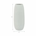 thumbnail image 5 of Cylinder Vase for Living Room Decor - Ceramic Stoneware Flower Vase for Home, Bedroom, House Centerpiece, and Office Table Decor - Modern Textured Design for Mantel and Console - 14", White, 5 of 15