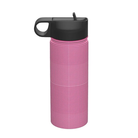 

Gaeub Gingham Printed 18oz Sports Insulated Kettle With Straw Sports Insulated Bottle Water Bottle For Running Hiking Cycling Climbing Mens Womans Insulated Water Bottle
