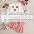 thumbnail image 4 of Leey-World Toddler Baby Girl Clothes 2Pcs Fall Winter Warm Outfit Long Sleeve Sweatshirt Bell Bottom Pants Set for Little Girls(Pink,12-18 Months), 4 of 5
