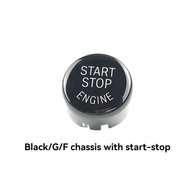 Baohd Car Start-stop Buttons High Fit Ignition Switch Small Replacing Switches Button Cover Stickers Fittings Repairing Shop Black G/F with startstop