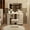 White, variant on Yiwa Vanity Desk with Mirror and Light, Makeup Vanity Desk with Power Strip, and 5 Rotating Drawers, 3 Color Lighting, Adjustable Brightness, Shelves and Stool, Corner Dressing Table for Women Girls