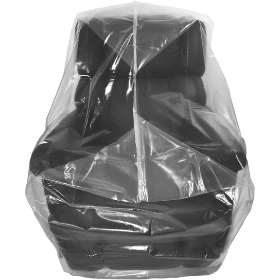 Furniture Cover Dust-Proof Moving Bag for Chairs, Recliners & Boxes – Clear, Odorless Plastic - 4mil-Thick - 34W x 42.1D x 65/48H Inches (Tape Not Included)