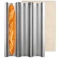 thumbnail image 1 of Molde para baguette Moldes para baguette antiadherentes 3 panes Molde para pan francés Bandeja para pan con paño grueso de prueba Sofá para masa Molde largo para hornear pan de masa fermentada para mo, 1 of 5