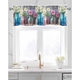 thumbnail image 2 of Spring Floral Kitchen Valances for Windows Farmhouse Linen Window Valance Curtain for Living Room Window Treatment White Daisy Vintage Flowers Wooden Valance Rod Pocket Topper Drape, 42 x 18 Inch, 2 of 6