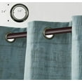 thumbnail image 5 of Chezmoi Collection Parker Premium Textured Velvet Grommet Curtain Set, 2 Panels with 2 Tiebacks, Elegant Bedroom Living Room Darkening Window Treatment, 50" W x 108" L, Sky Blue, 5 of 9