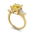 thumbnail image 2 of 3 ct Cushion Cut Natural Citrine 3 Stone 18K Yellow Gold Womens Engagement Ring, 2 of 5