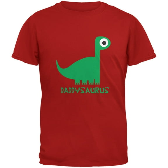 Daddysaurus Father and Child Red Adult T-Shirt