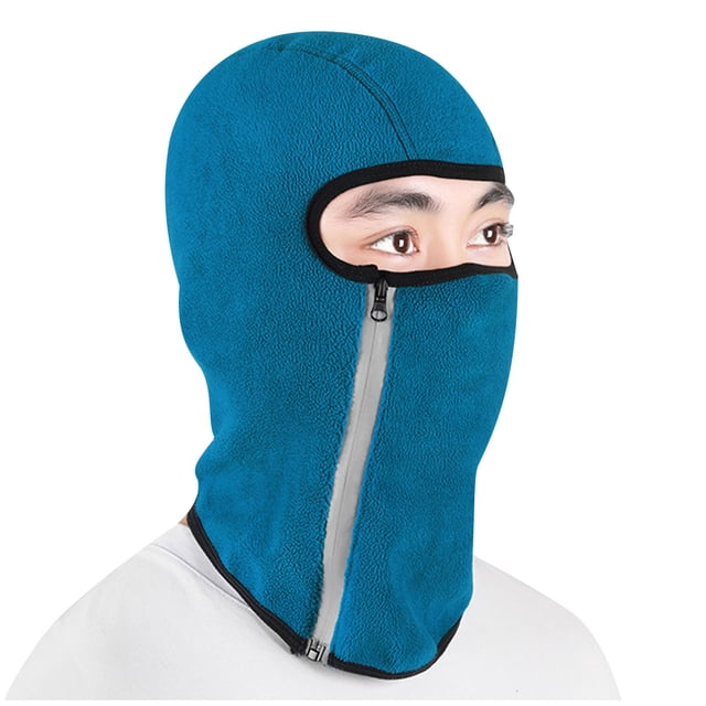 Light Blue Face Mask Winter Cycling With Fleece Lining Cold And Windproof Construction For Motorcycle Outdoor Activities And Full Face Protection All Day Free Size