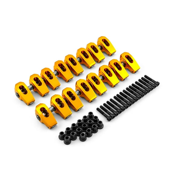 Speedmaster PCE261.1041.03 Compatible with Chevy GM LS1 / LS6 1.7 Ratio Aluminum Pedestal Rocker Arms Set (with Hardware)