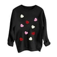 thumbnail image 7 of ibuvkizy Valentine's Day Womens Sweatshirt Round Neck Lover's Love Print Sweatshirt Long Sleeved Pullover Top/shirt Black,S, 7 of 7