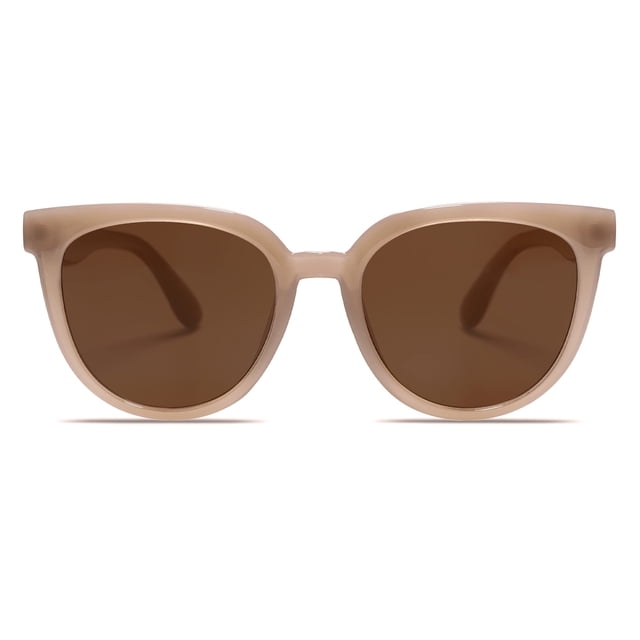 Gafas de sol SOJOS SJ2175 redondas polarizadas para mujeres, color marrón