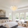 thumbnail image 3 of FINE MAKER Gold Shell Chandelier Modern Pendant Lighting 23.6in Round Crystal Chandeliers for Kitchen Island, 3 of 9