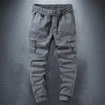 thumbnail image 2 of Mens Sweatpants,Men's Casual Pants Elastic Waist Comfortable Loose Fit Trousers for Daily Wear Winter Relaxed Fit Pants with Drawstring and Pockets,Cargo Pants for Men,Size:XL, 2 of 9