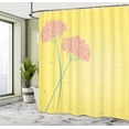 thumbnail image 4 of Ambesonne Allium Flower Shower Curtain, Floral Design Swirls, 69"Wx70"L, Yellow Teal, 4 of 4