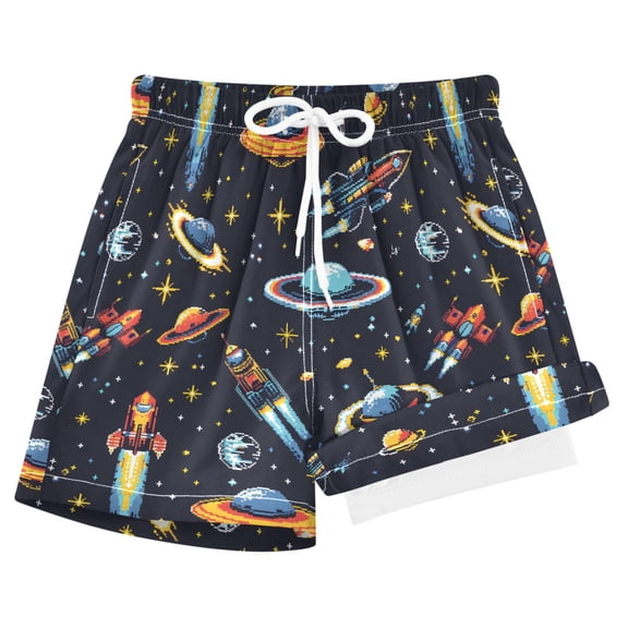 joogoo Aliens and Space Boys Swim Trunks Beach Swimsuit Shorts Boxer 8Y