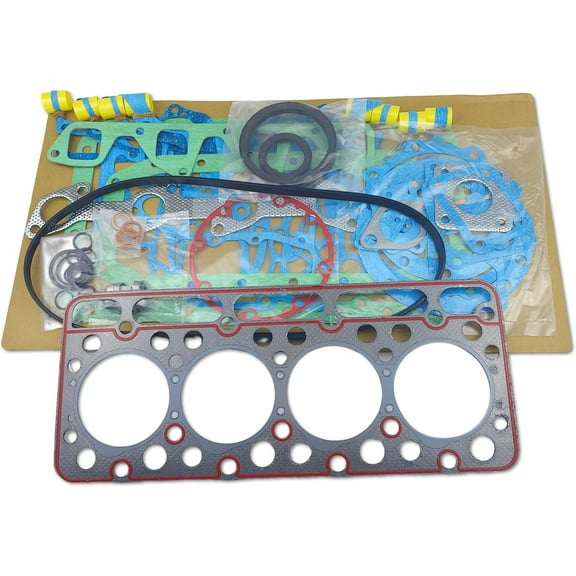 V1702 Full Head Gasket Set Kit Compatible with Kubota V1702 V1702B Engine L2850DT Tractor KH90 Mini Excavator Bobcat 743 733 Skid Loader