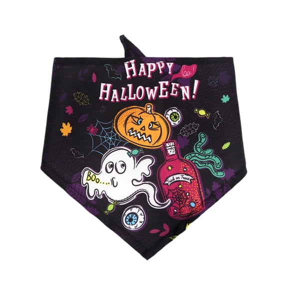 Pet Bandanas with Cartoon Pattern - Bright Color, Friendly to Skin, Enhance Atmosphere - Polyester Halloween Dog Bandanas Triangle Saliva Scarf - Pet Supplies