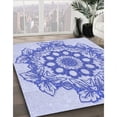 thumbnail image 3 of Ahgly Company Machine Washable Indoor Rectangle Transitional Heavenly Blue Area Rugs, 8' x 10', 3 of 7