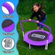 Sportspower My 1st Trampoline 36 Indoor/Outdoor Mini Rebounder Trampoline with No-Gap Padded Cover, for Toddlers & Kids, Max Weight Capacity 220 LBS - PURPLE
