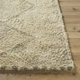 thumbnail image 3 of Hauteloom Yurem Boho Hand Tufted Natural Fiber Wool Shag Area Rug - Tribal Southwestern Carpet for Living Room, Bedroom, Dining Room - High Pile - Beige, Taupe, Tan - 9' x 12', 3 of 6