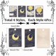 thumbnail image 2 of 1 caja de 24 amuletos de cartas del tarot de 4 estilos, esmaltados a granel, rectangulares, con diseño de sol, estrella, mano, luna, góticos negros., 2 of 6