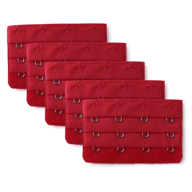 Extensor de sujetador de 3 X 4 ganchos de INSPIRE CHIC para mujeres, banda de extensión de sujetador, multicolor rojo