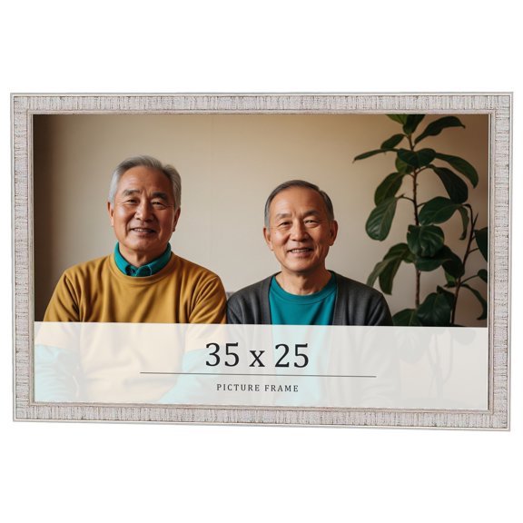 35x25 Frame White Real Wood Picture Frame Width 0.75 inches | Interior Frame Depth 0.5 inches |